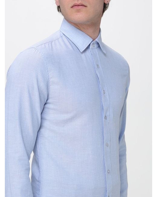 Michael Kors Blue Classic Silk And Linen Shirt for men