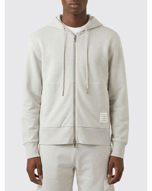 Thom Browne Gray Cotton Hoodie for men