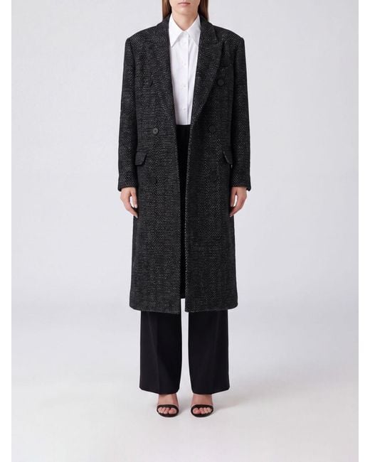 Isabel Marant Black Pilda Long Double-Breasted Wool-Blend Coat