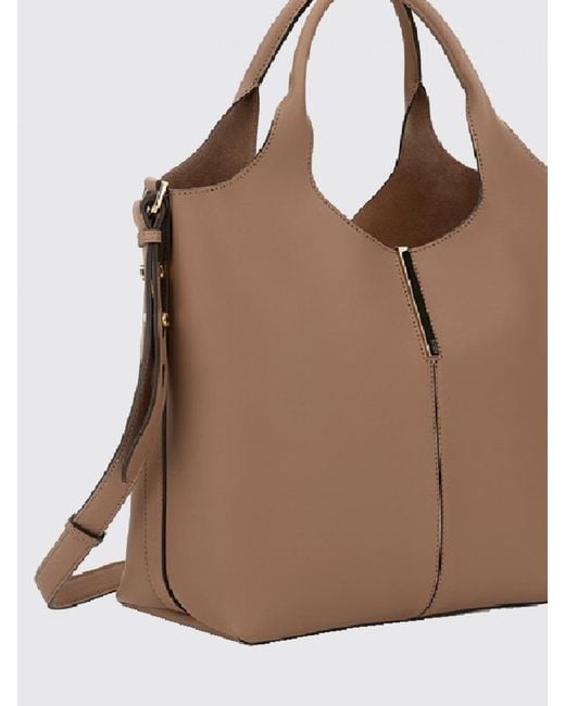 Tod's Brown Small Leather Shopping Tote Bag