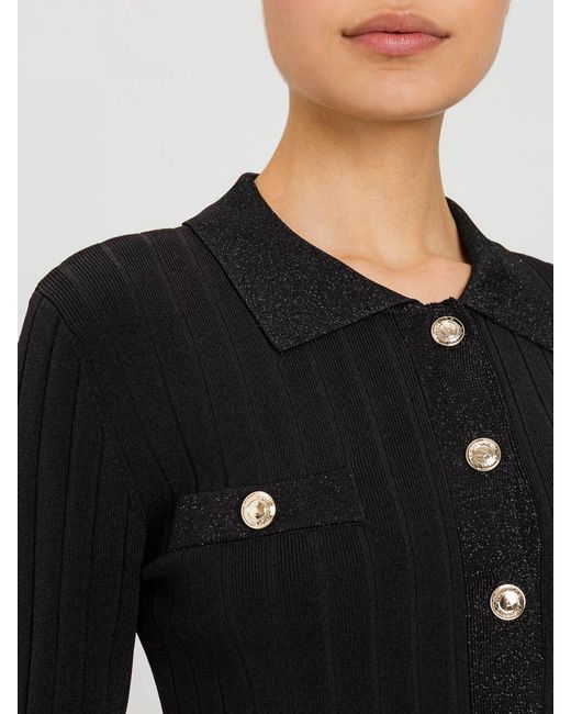 Twinset Black Viscose Knit Polo Shirt