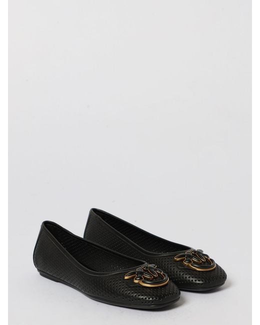 Pinko White Max 11 Perforated Leather Ballet Flats