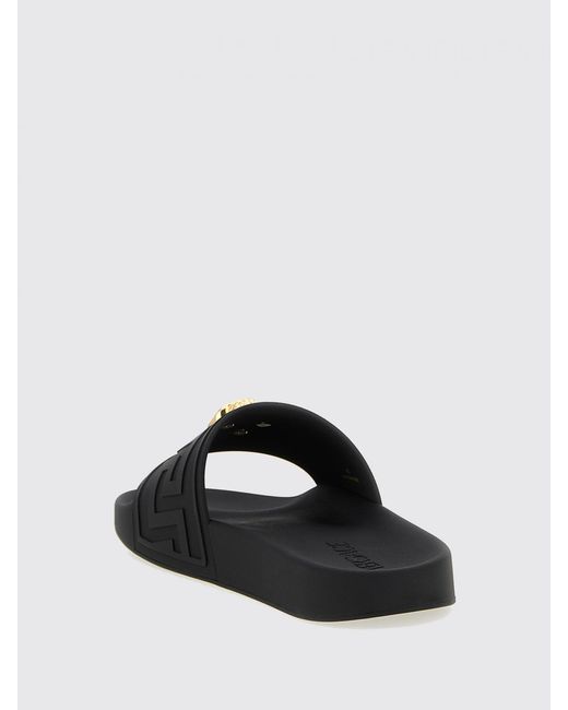 Versace Black Medusa Rubber Sliders for men
