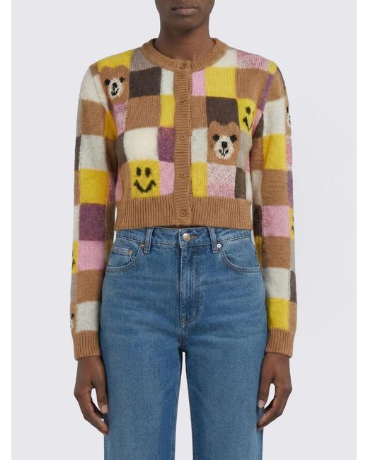 Moschino Couture Blue Teddy Cotton Crop Cardigan