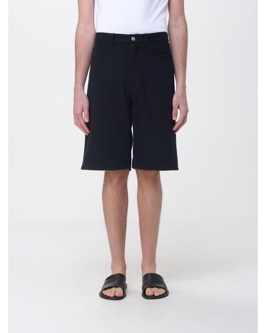 Auralee Blue Knee-Length Straight Fit Silk Shorts for men