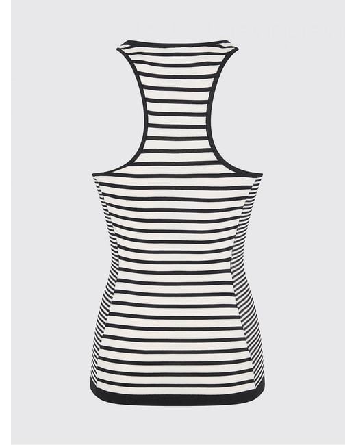 Elisabetta Franchi Blue Striped Viscose And Cotton Top