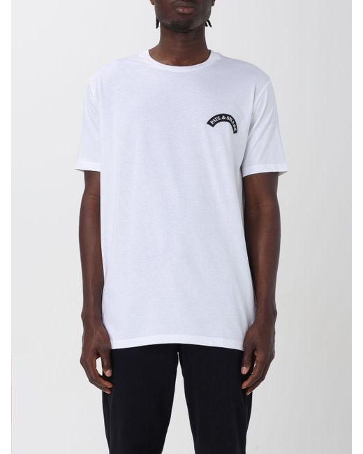 T-shirt in cotone con logo di Paul & Shark in White da Uomo