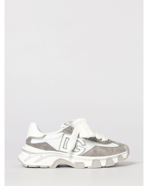 Dolce & Gabbana White Dolce &Amp Gabbana Dg Country Road Suede And Mesh Sneakers