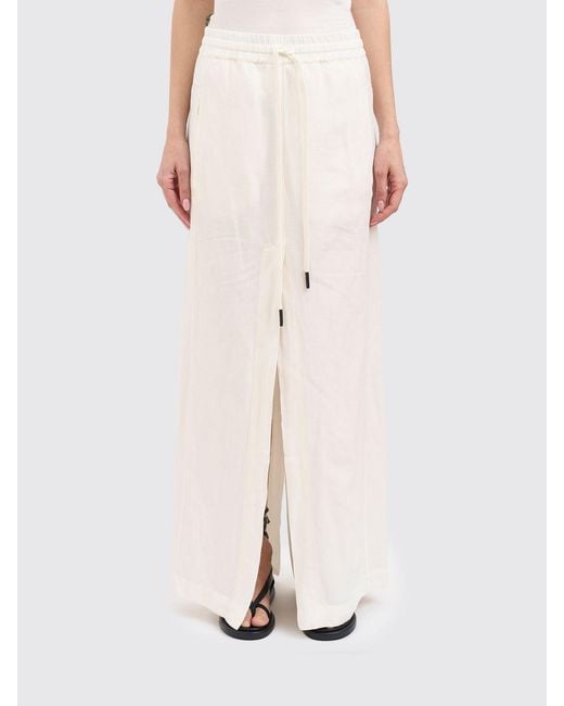 Andrea Ya'aqov Pink Linen And Cotton Skirt
