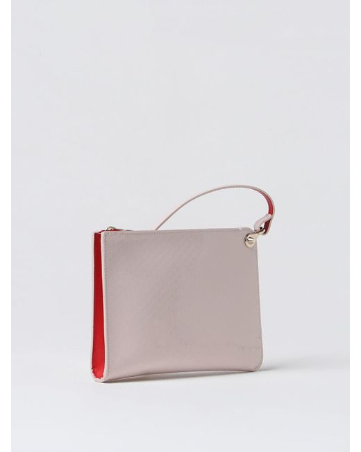 Pouch in pelle stampa pitone di Christian Louboutin in Pink