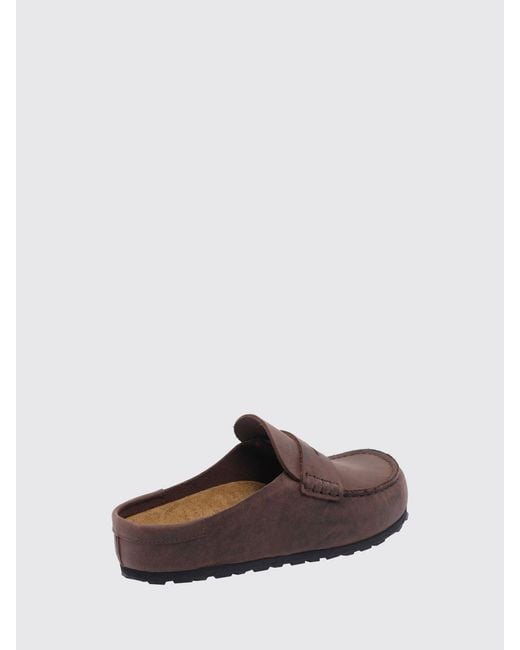 Birkenstock Brown Naples Oiled Leather Clogs With Eva Sole