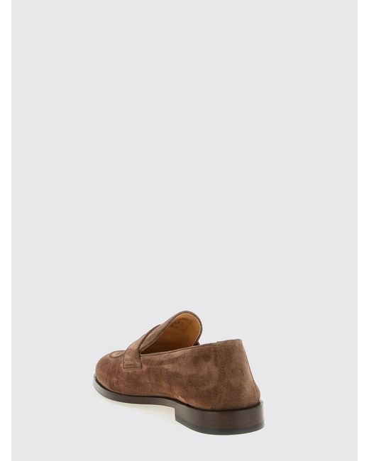 Brunello Cucinelli Brown Suede Loafers for men