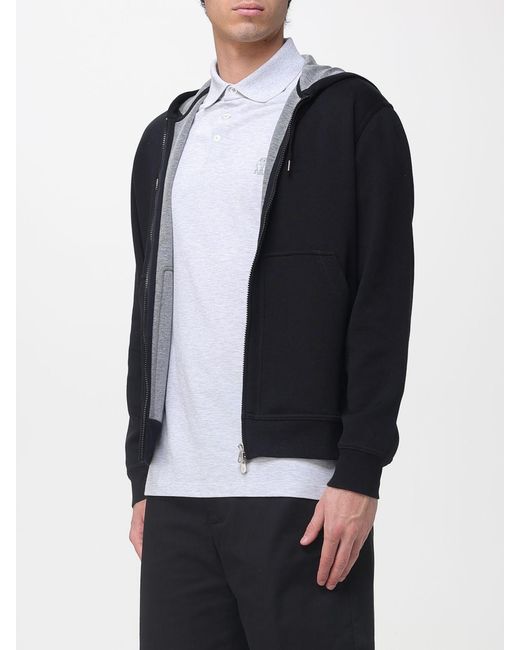 Brunello Cucinelli Blue Cashmere And Silk Zip Sweatshirt for men