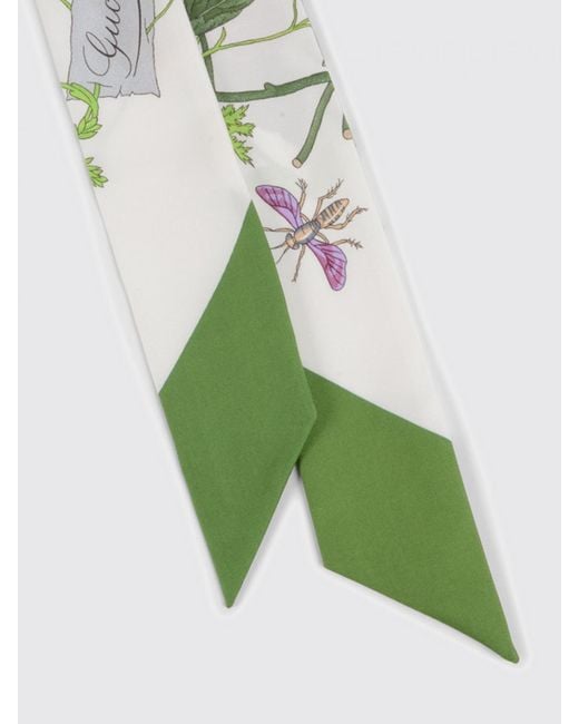 Gucci Green Floral Print Silk Bandeau