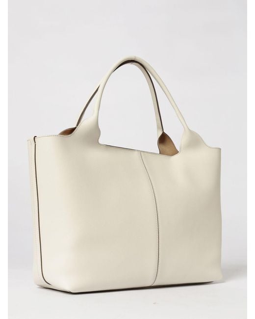 Tod's Natural Medium Leather Shopping Bag