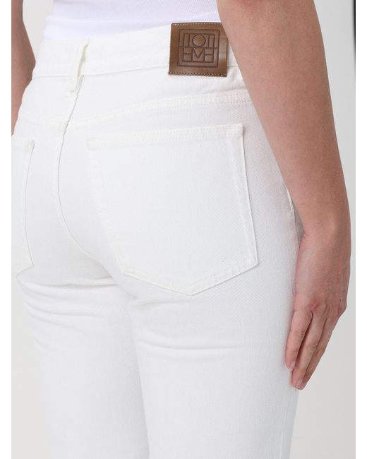 Totême White Cropped Fit Denim Jeans