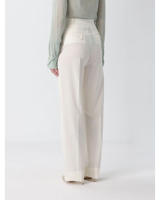 Elisabetta Franchi White High-Waisted Straight-Leg Trousers
