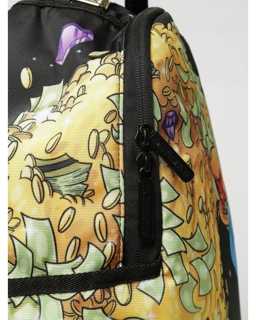 Sprayground Multicolor Hokusai Money Wave Graphic Print Backpack With Laptop Pocket for men