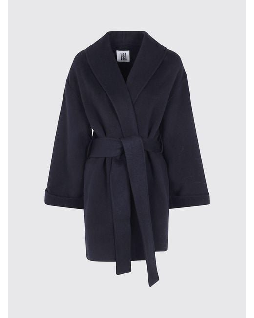 By Malene Birger Blue Shawl Collar Pure Wool Robe Coat
