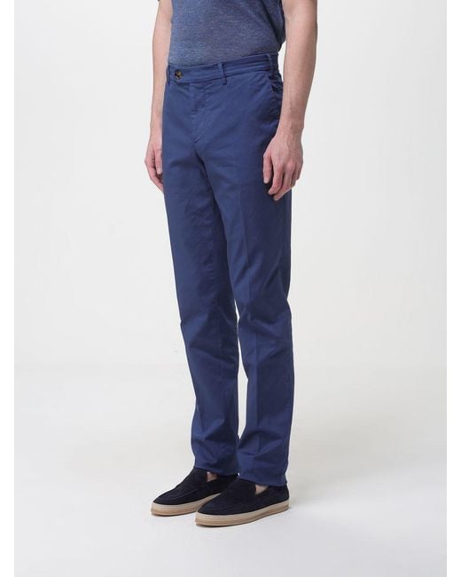 Brunello Cucinelli Blue Cotton Chino Trousers for men