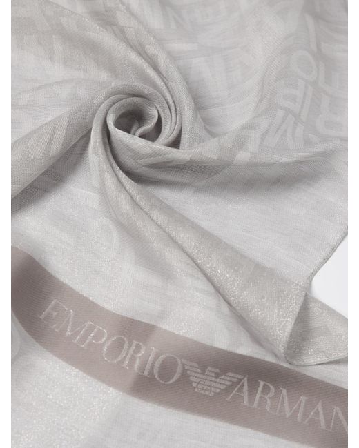 Emporio Armani Gray Logo Scarf for men