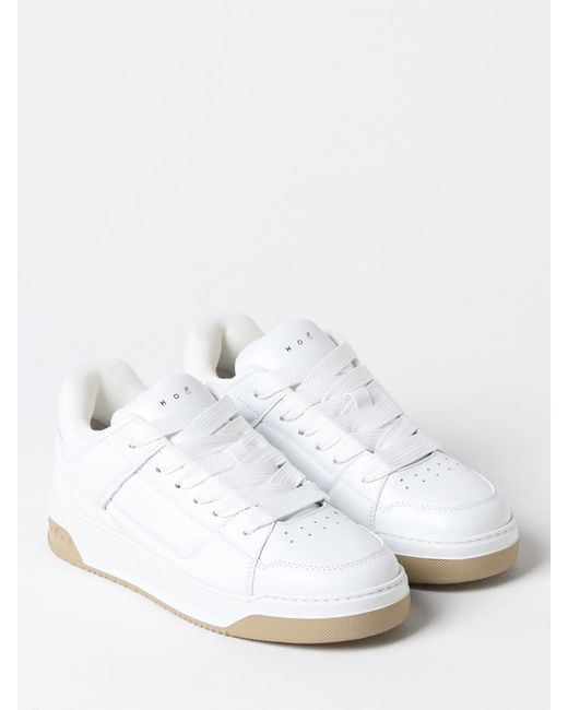 Hogan White Leather Low-Top Sneakers for men