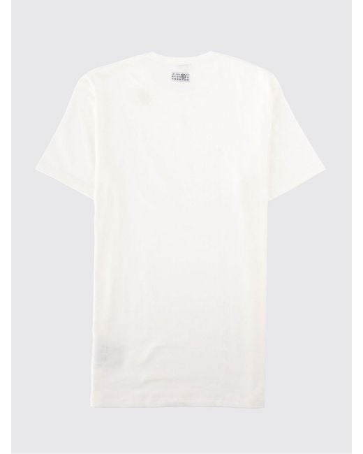 MM6 by Maison Margiela White Short-Sleeved Crewneck Cotton T-Shirt for men
