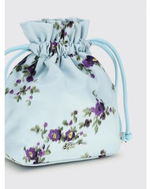 Ganni Blue Printed Nylon Pouch