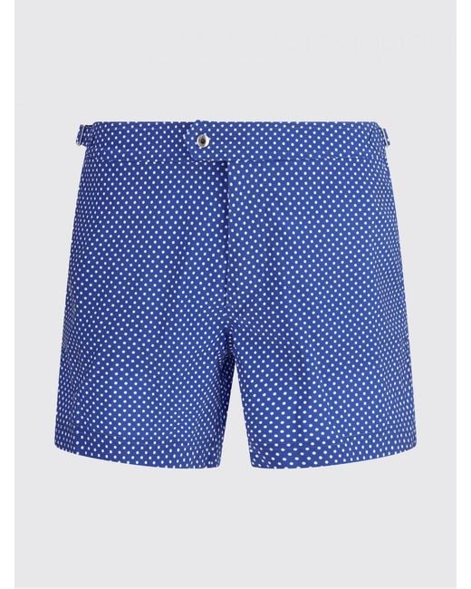 Tom Ford Blue Polka Dot Polyester Swim Trunks for men