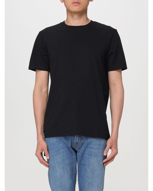 T-shirt in cotone con logo ricamato di Liu Jo in Black da Uomo
