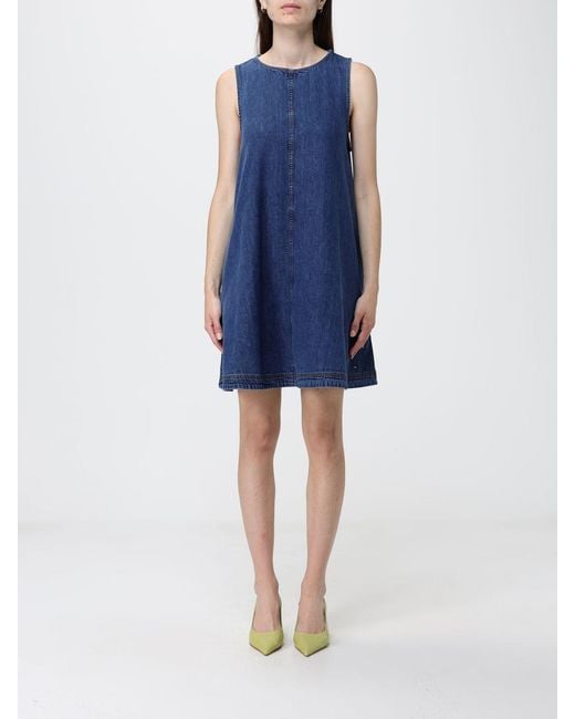 Tommy Hilfiger Blue A-Line Off-The-Shoulder Mini Dress