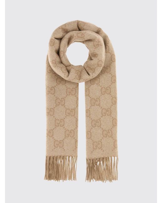Gucci Natural Gg Cashmere Scarf for men