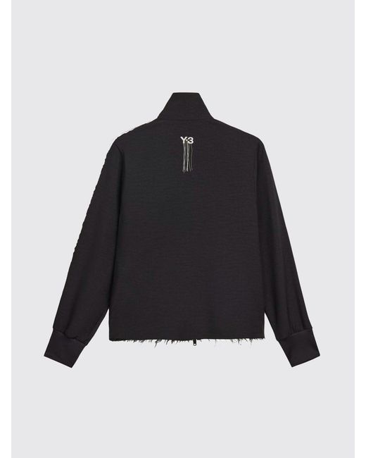 Y-3 Black Sport Uniform Raw Cut Technical Fabric Sweatshirt