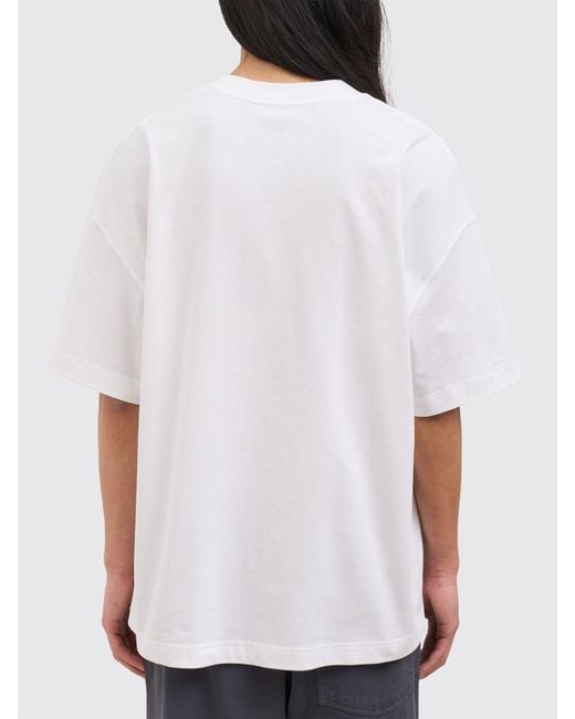 Carhartt White Cotton T-Shirt With Logo for men