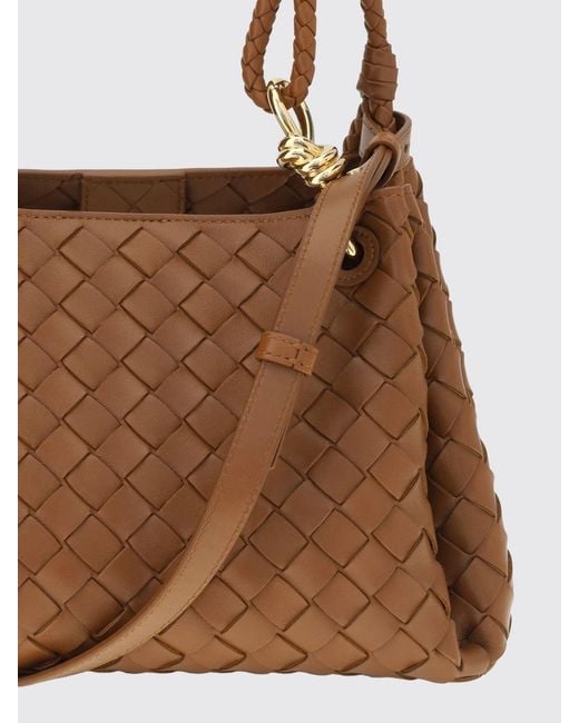 Bottega Veneta Brown Parachute Intrecciato Lambskin Shoulder Bag