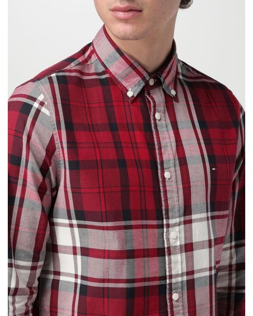 Tommy Hilfiger Shirt in Red for Men Lyst UK