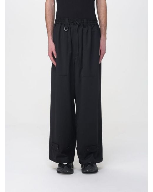 Y-3 Black Wide-Leg Trousers for men