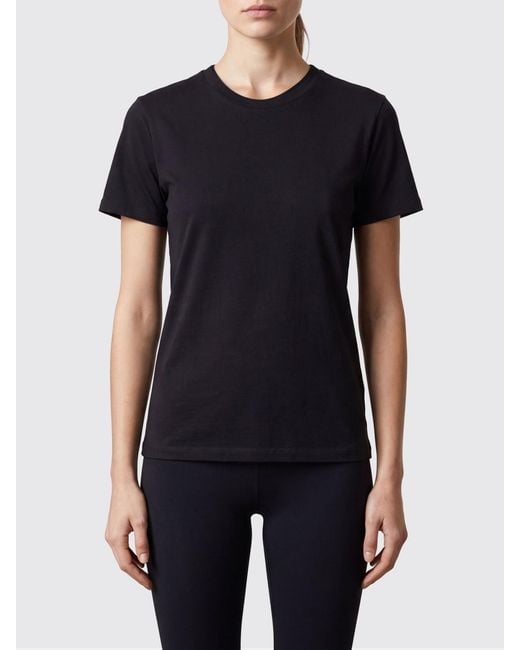 MM6 by Maison Margiela Black Short-Sleeved Cotton Crewneck T-Shirt