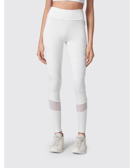 Philipp Plein White High-Waisted Stretch Technical Fabric Leggings