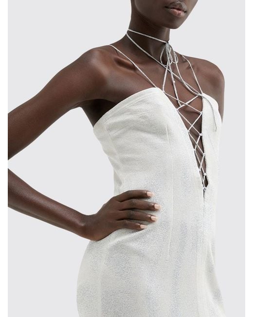 MACCAPANI White Iris Midi Dress