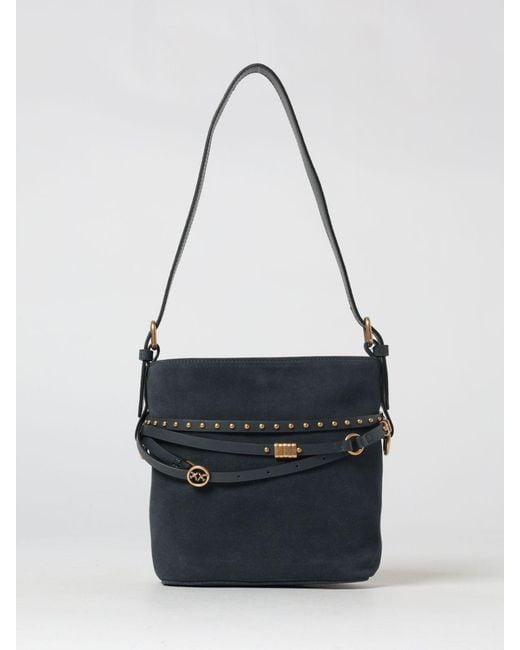 Pinko White Belt Suede Bucket Bag