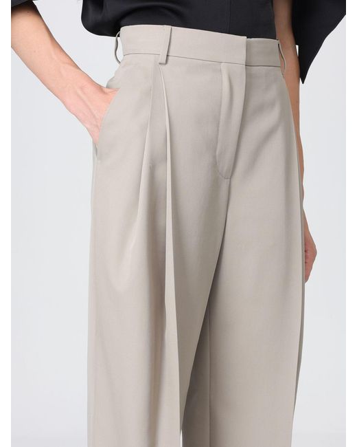 Stella McCartney Gray High-Waisted Wool Palazzo Trousers With Pleats