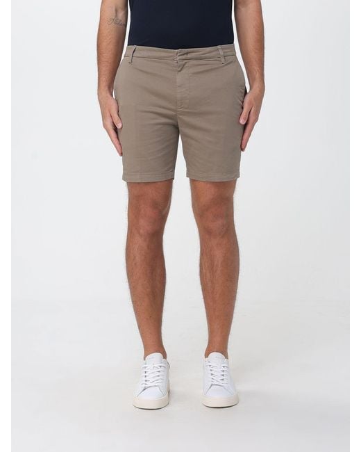 Dondup Gray Stretch Cotton Chino Shorts for men
