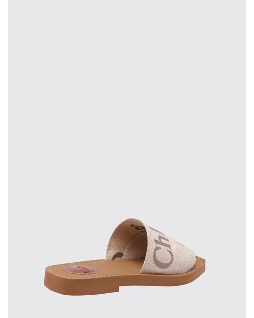 Chloé Pink ChloÉ Woody Canvas Sandals