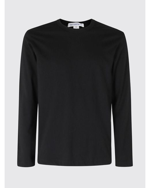 Comme des Garçons Black Long-Sleeved Slim Fit Cotton T-Shirt for men
