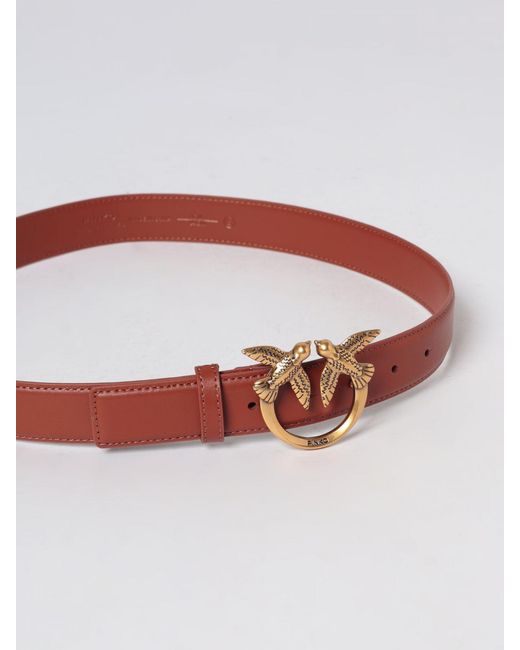 Pinko White Love Berry Leather Belt
