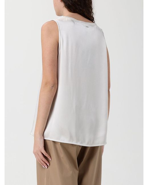 Max Mara White Basic Satin Top
