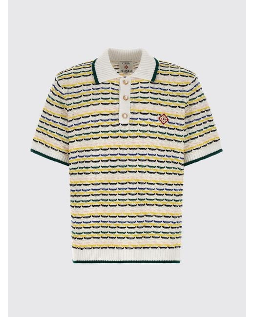 Casablanca Brown Cotton Knit Polo for men