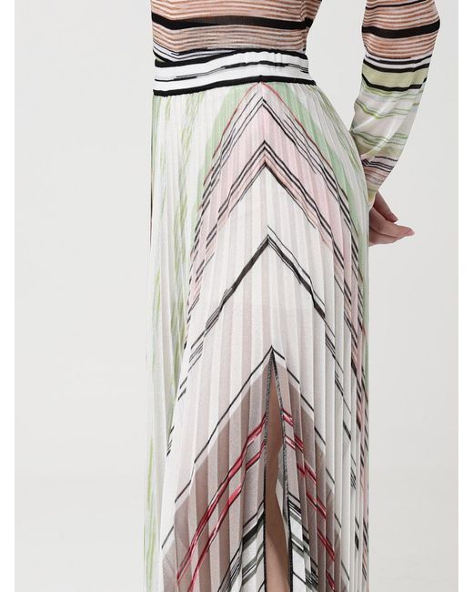 Missoni White Viscose Pleated Skirt