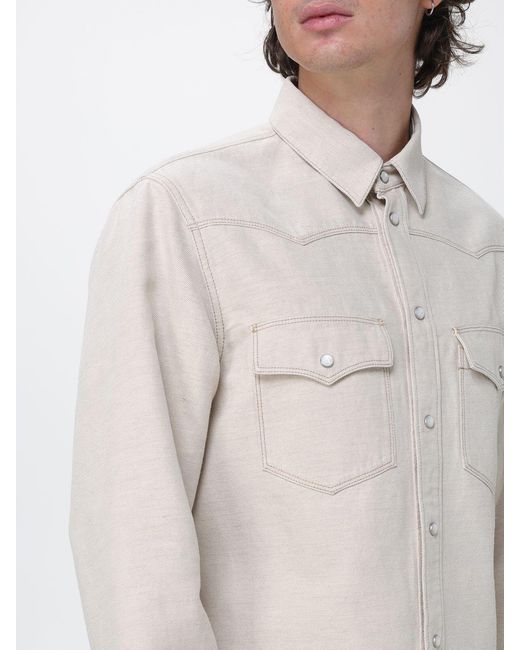 Fendi White Printed Cotton Shirt Jacket With Classic Collar And Patch Pockets for men